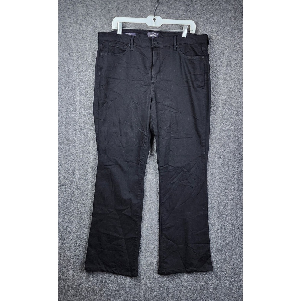 NYDJ for Chicos Bootcut Lift Tuck Jeans Womens 14 Black High Rise Slimming Denim